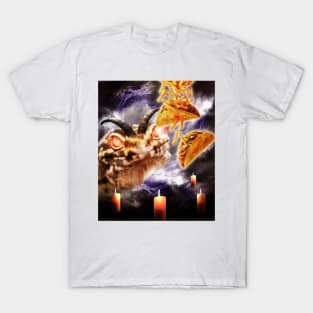 Demon Leopard Gecko Eating Taco & Fries T-Shirt